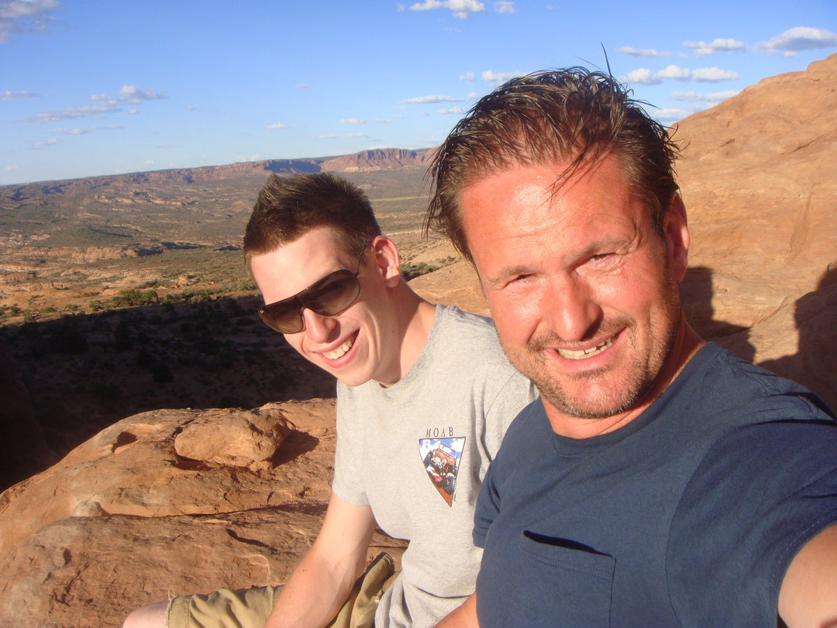 Father and son founders of AXEL Off Road Helmets