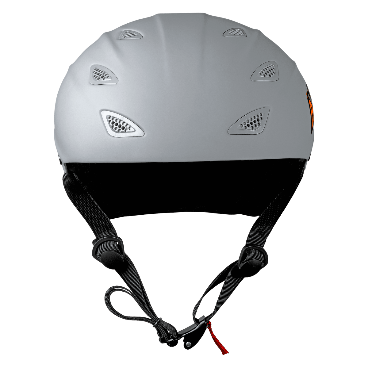 Front view of Gray Lightweight DOT certified helmet from AXEL Off Road