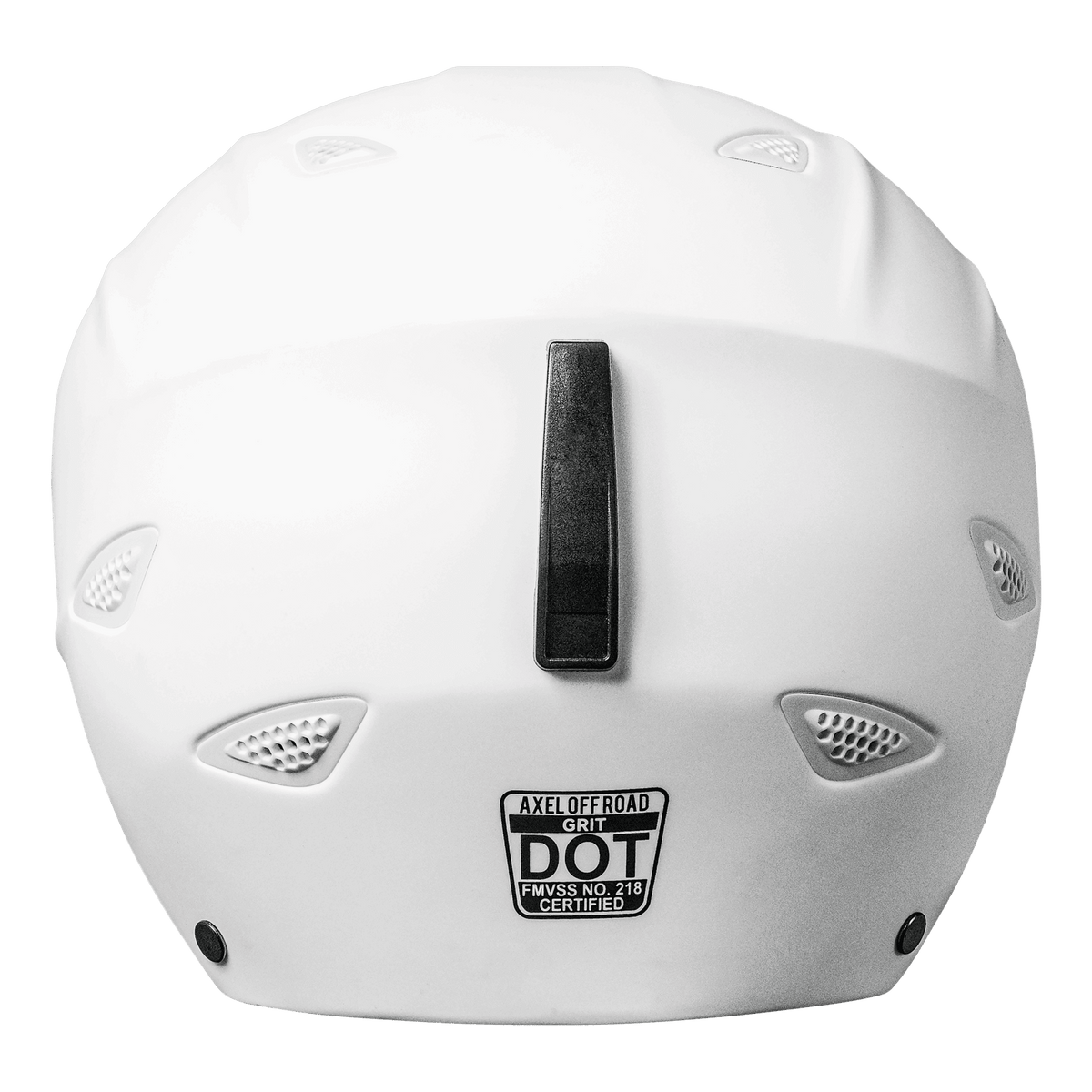 Back view of White Lightweight DOT certified helmet from AXEL Off Road