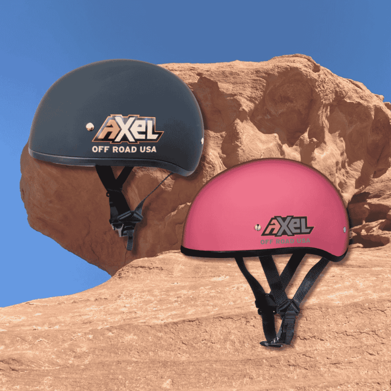 half shell AXEL Off Road DOT helmet in Black and Pink for UTV, ATV, Jeep, SxS, Side by side, dune buggy, off road vehicles