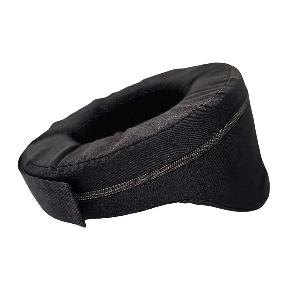 zipper side view of black neck brace for off roading from AXEL Off Road